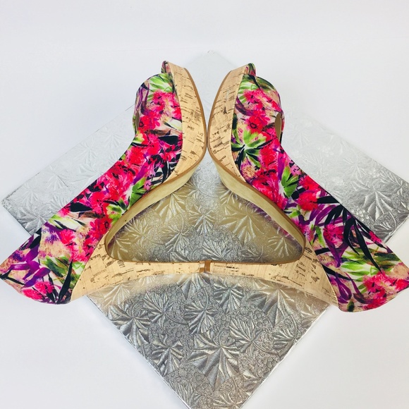 Charles Albert Sze 9 Heels Shoes Printed Floral - Picture 7 of 8